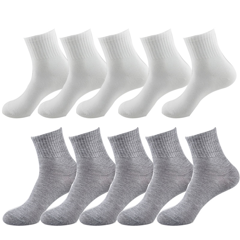 

10pair Women Socks Breathable Ankle Socks Solid Color Short Comfortable High Quality Cotton Low Cut Socks Black White Gray 210720, Gray black