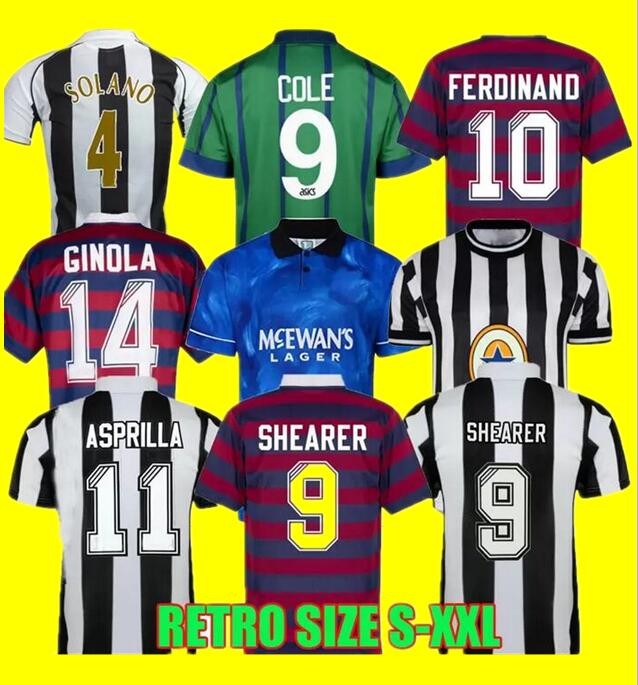 

Newcastl e Retro soccer jerseys 21 22 WILSON 1984 1986 1988 1994 1995 96 97 98 99 2005 2006 Magpies BATTY ASPRILLA BARNES SHEARER UNITED classic football shirt top 2021, 96 97 away