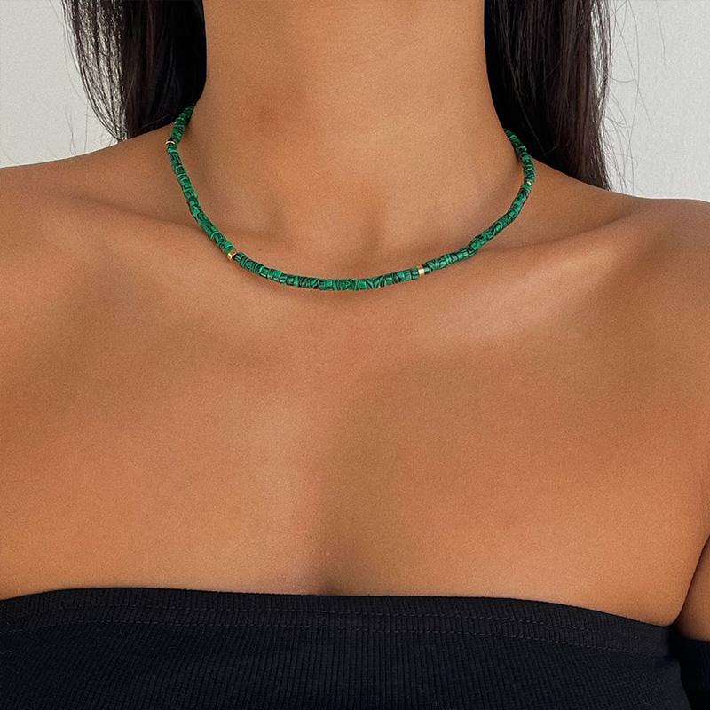 

Chokers Timeless Wonder Glam Geo Beaded Stone Chains Choker Necklace For Women Korean Jewelry Punk Ins Party Hiphop Trendy Mix Emo 6449