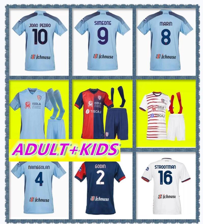 

21 22 Cagliari Calcio Soccer Jerseys 2021 2022 JOAO PEDRO NANDEZ NAINGGOLAN PAVOLETTI Godin MARIN Simeone SOTTIL Oliva men kids kit maglie da football jersey shirt, Grey