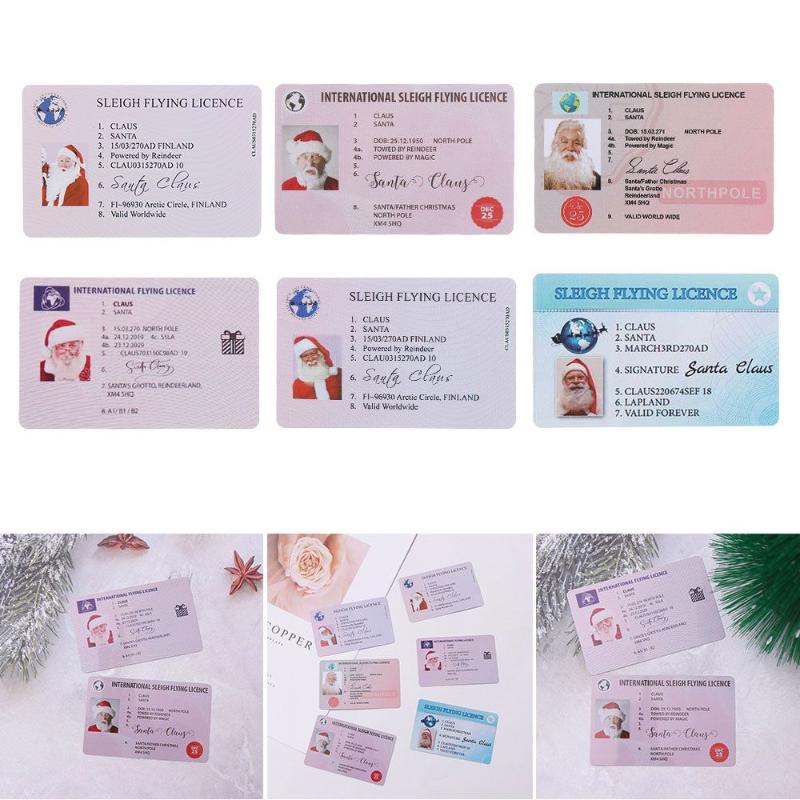 

Christmas Decorations Kids Gift Tree Xmas Ornaments Year Flying Licence Sleigh Greeting Card Santa Claus