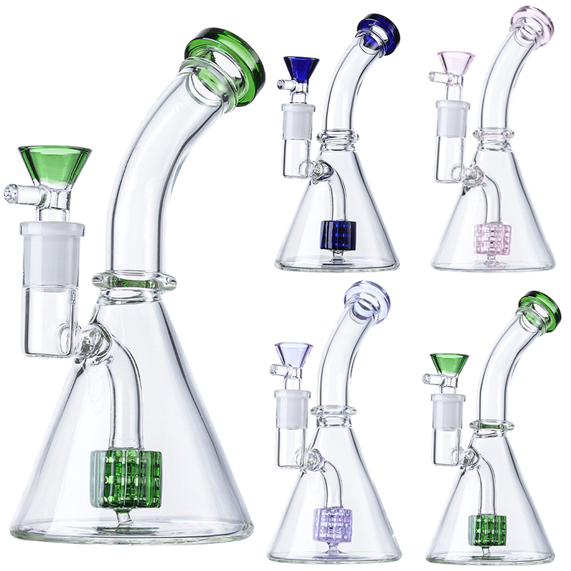 

Mini Hookah Water Pipes Dab Rig Oil Rigs With Bowl Glass Bong 14mm Joint Showerhead Perc Heady Pink Small Bongs Pipe