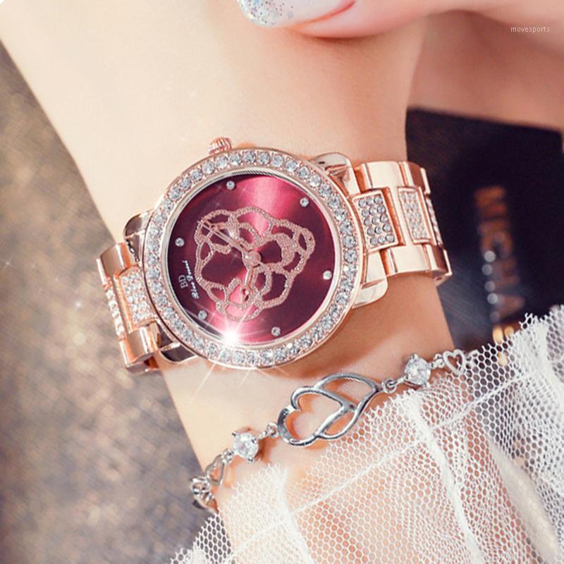 

Rose Gold Women Bracelet Watches Diamond Girl Watch Waterproof Ladies Wrist For Female Clock 2021 Reloj Wristwatches