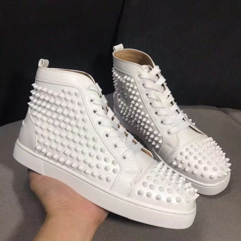 

size 5-14 LOUBOUTIN CHRISTIAN New Men Women Star Studded Casual Shoes Mesh Leather Camouflage Studded niuniu3 Combo Stars Metallic 8272 i1, Black