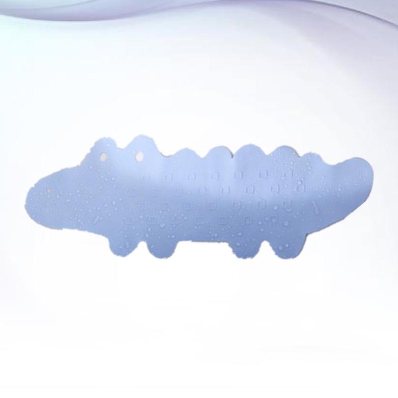 

Non-Slip Bath Mat Cartoon Alligator Shape Bathtub With Suction Cups For Children Kids Blue Mats