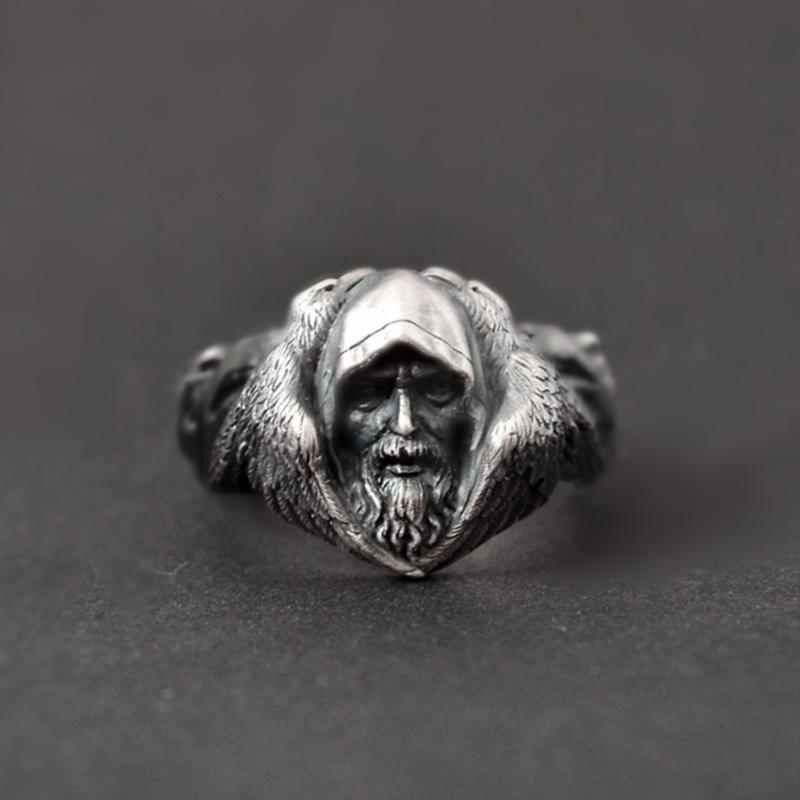 

Cluster Rings Mens Viking Odin Raven Stainless Steel Ring Norse Mythology Amulet Scandinavian Talisman Jewelry