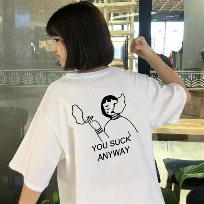 

you suck anyway tee mens aesthetic harajuku graphic men summer short sleeve o neck tees fashion clothes, White;black