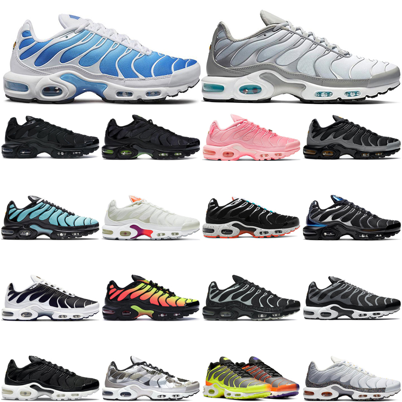 

2021 popular men running shoes women tn yellow black wolf grey white volt voltage purple total orange sky blue scream green rainbow pink fade outdoor trainers, Sail digital pink 36-40