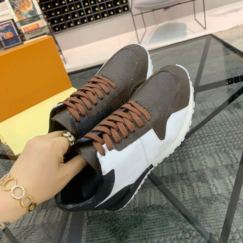 

Fashion trend round toe straps inner and outer leather sneakers low-top shoes