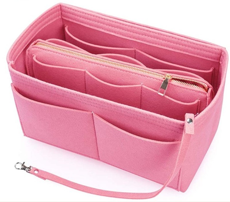 

Felt Storage Women's Multi-function Middle Cosmetic Finishing Zipper Bag, Red