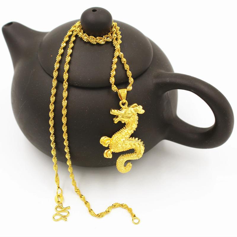 

Pendant Necklaces VAMOOSY Dubai 24K Gold Hippocampus Fashion For Women Vintage Do Not Fade Long Necklace 2021 Wedding Jewelry