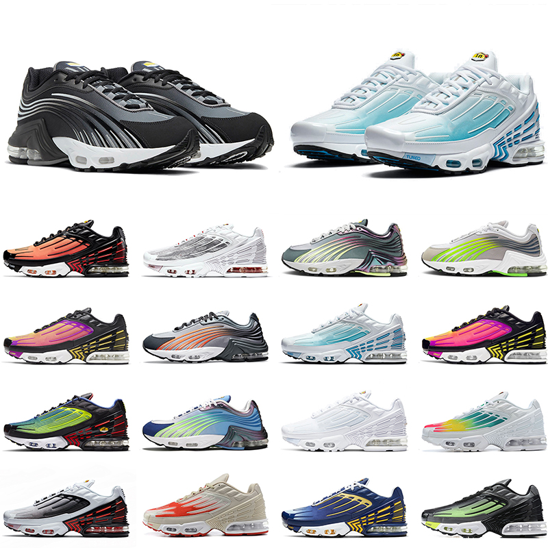 

TN 3 Tuned Plus 2 Running Mens Womens Jogging Outdoor Shoes Radiant Red All Black White Laser Blue Grey Off Sports Sneakers, C16 green black 40-45