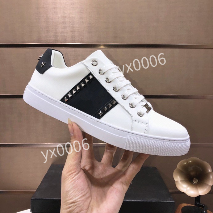 

2021 womens Casual Sports shoes fashion 35-44 white black women lace-up sneaker 100% leather Velcro Trainers gym Flat men shoe letter designer lady sneakers od201007, Choose the color