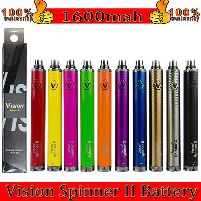 

Vision spinner 2 II 1600mah Ego C twist Vision2 Battery E Cigs Electronic Cigarettes Atomizer Clearomizer Colorful Factory Wholesale
