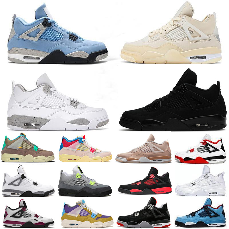 

Mens Basketball Shoes 4s Jumpman 4 Sneakers University Sail Oreo Black Cat Fire Bred Taupe Haze UNC Metallic Neon White Cement Desert Moss Guava Ice Womens Trainers 50, 18
