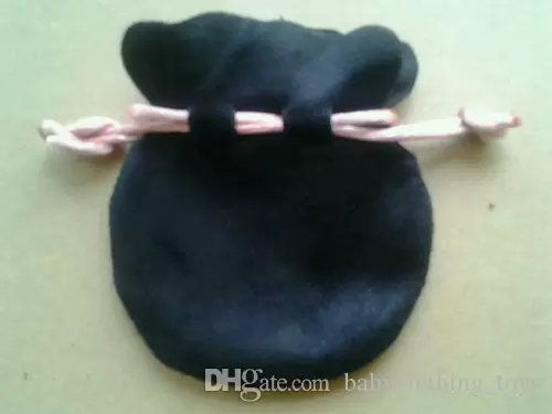

Black Jewelry Velvet Bags With Pink Ribbon Pouches Fit For European Pandora Charms Beads Earrings Ring Pendant Packaging Bag Pouch