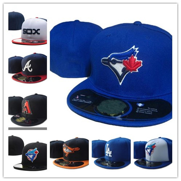 

Newest 2021 All Team Fan's Blue jays Royal-Blue Fitted Baseball Hat Braves On Field Mix Order Size Closed Flat Bill Base Ball HHH, Blue;gray