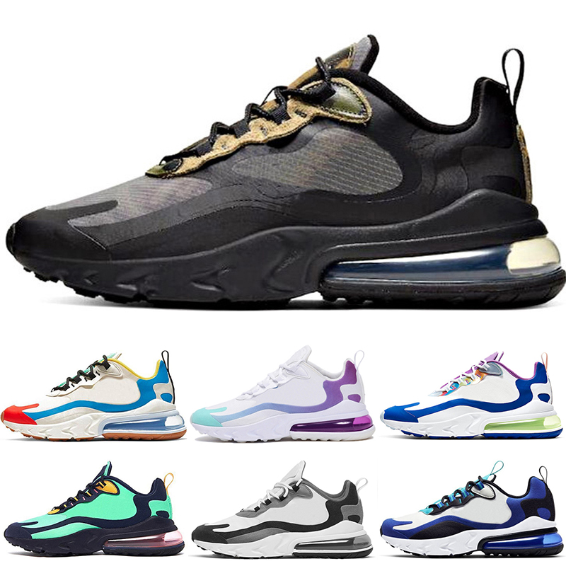 2021 new original react running shoes 270 men women Bubble Pack Camo Cream Blue Dusk purple easter Electro Green grey Magic Flamingo Metalic Gold sn