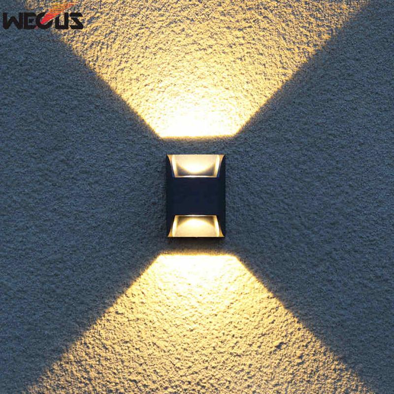 

Outdoor Wall Lamps (WECUS) Modern Minimalist 2 Heads Light, Waterproof (IP55) Patio Balcony Aisle