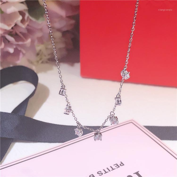 

Fashion Designer Women Short Choker Necklace Pure 925 Sterling Silver Pendant Bijoux Chokers, Golden;silver