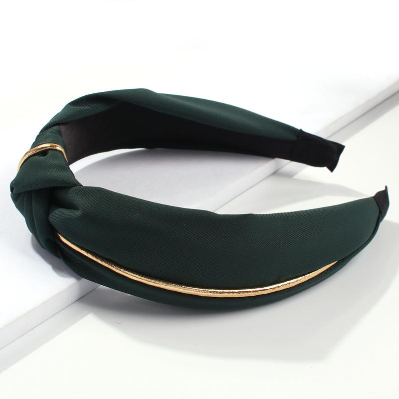 

Hair Clips & Barrettes Simple Solid Colors Hairband Knotted Band For Women Cloth Cross Hairbands Alloy Hoop Wide Bezel Bands Accessories, Golden;silver