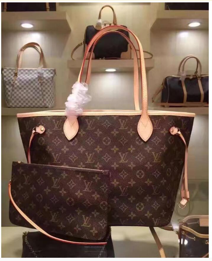 

2pcs/set lv LOUIS BAG VITTON bags women Shopping Bags handbags flower composite tote leathe rclutch shoulder bag