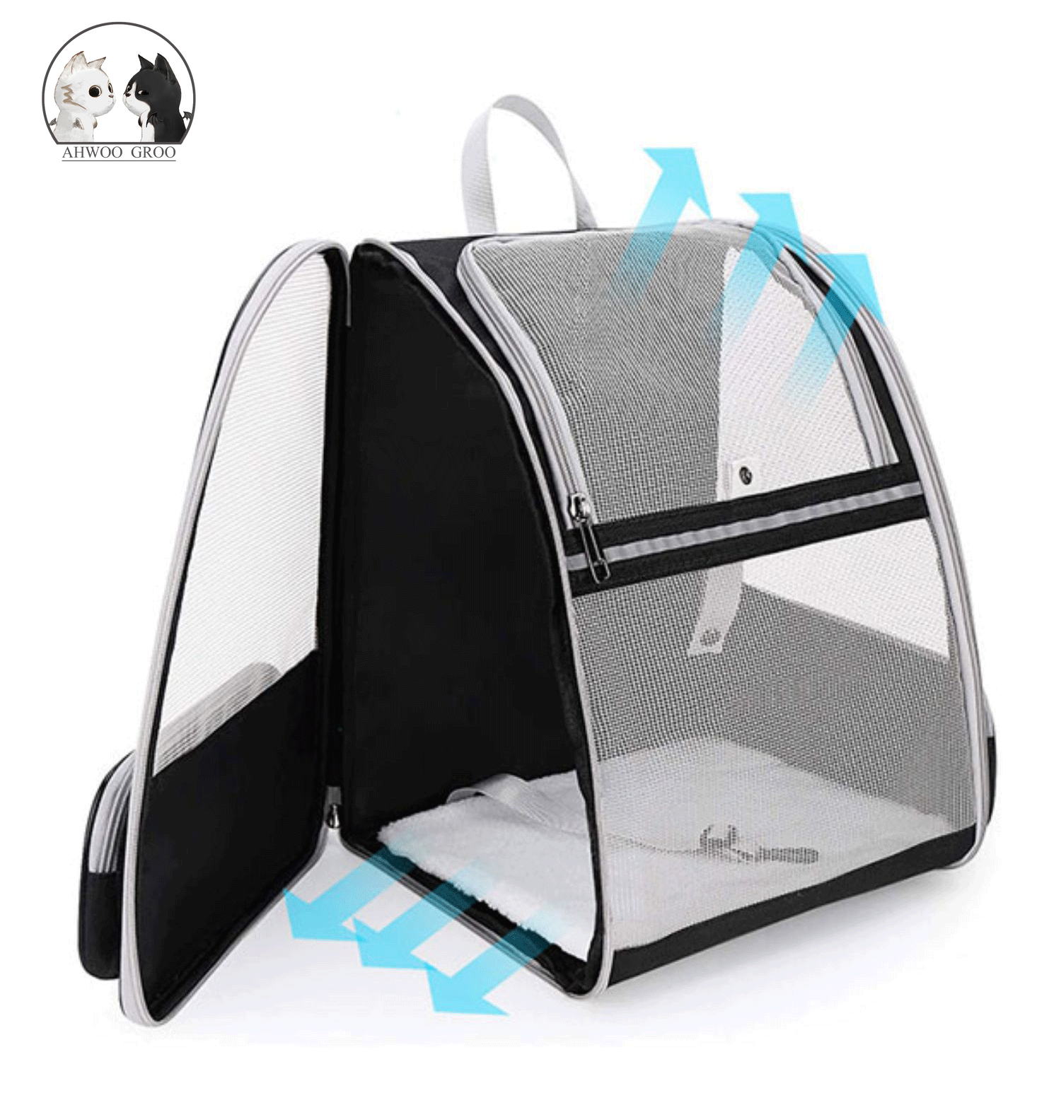 

Breathabe Pet Cat Carrier Backpack arge Capacity Cat Dogs Carrying Bag Foding Pet Chest Portabe Outdoor Trave Pets Carrier