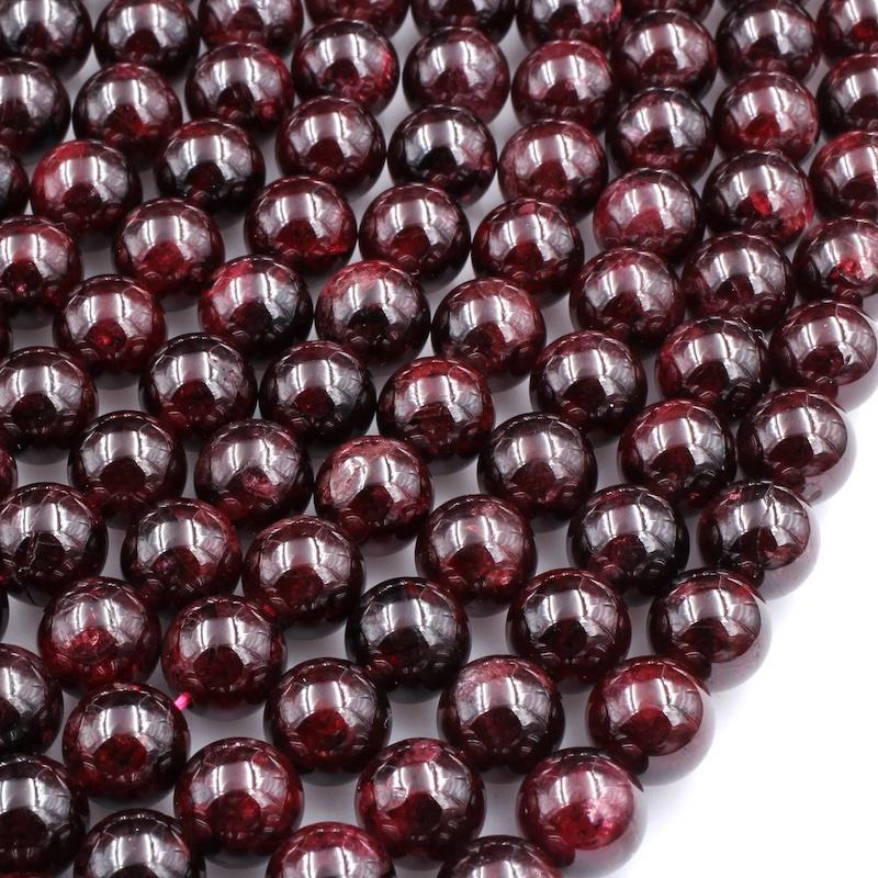 

Other 5pcs Fashion Jewelry Loose Beads 4-12mm Smooth Round Garnet For Women