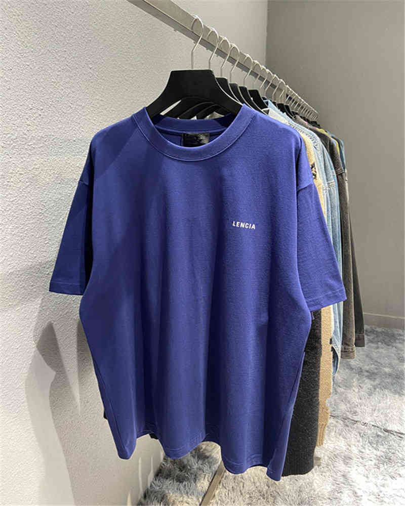 

Men's Hoodies & Sweatshirts High version 21ss summer front and back letters ins men's women's casual Paris short sleeve T-shirt XM1F, Blue