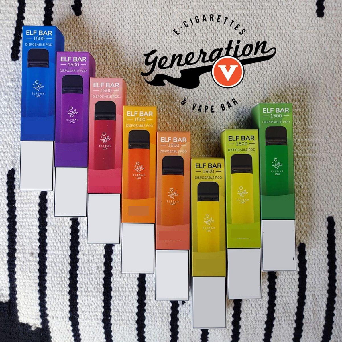 

Authentic Elf Bar 1500 Puffs E Cigarette Vape Pod Disposable Device Kit 550mAh Battey 4.8ml Pods disposables 2% 5% Ni Strength 20 Colors bar