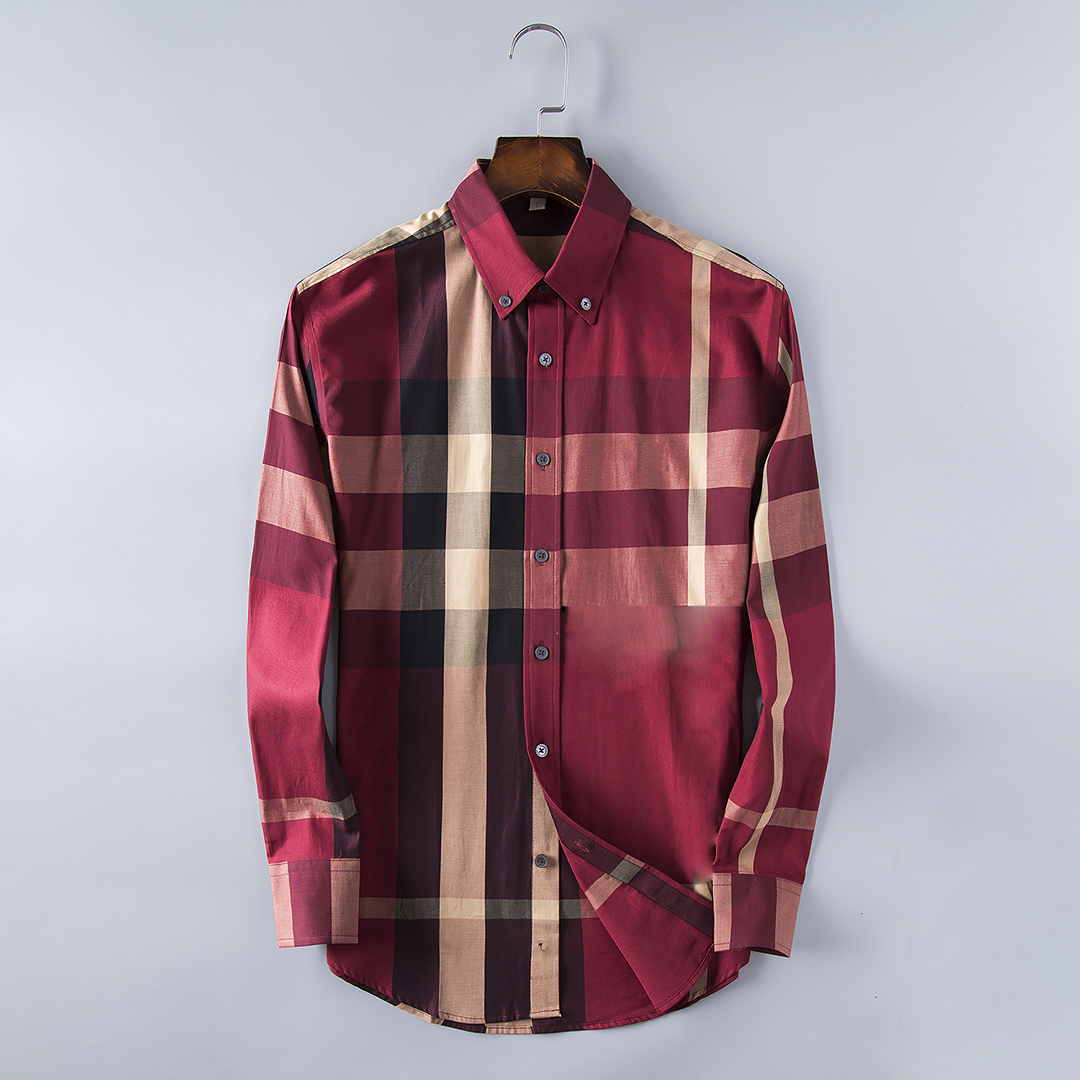 

Autumn Men Shirts Casual Long Sleeve Solid High Quality Business Shirt Printed Letter printing Plaid Hip Hop Style Winter Clothes [17], White;black
