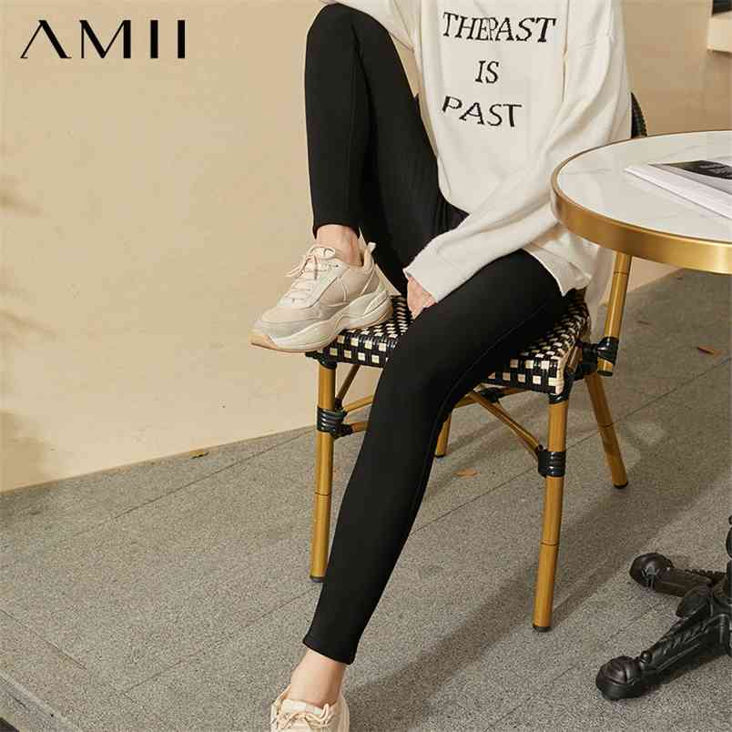 

Minimalism Winter Women's Leggings Fashion Solid Stretch Thick Fleece Slim Fit Pants For Women Female 12030596 210527, Black