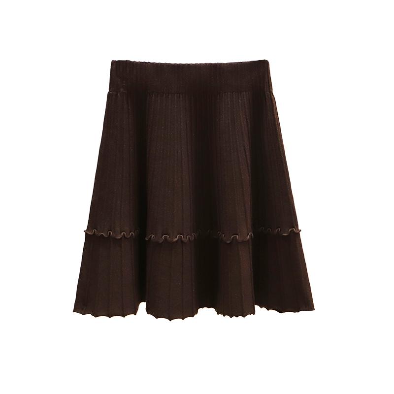 

Skirts Black Knitted Female Korean Vintage Women'S Pencil Woman Clothes Lady Trendy 2021 Harajuku Spring Autumn D0199, Brown