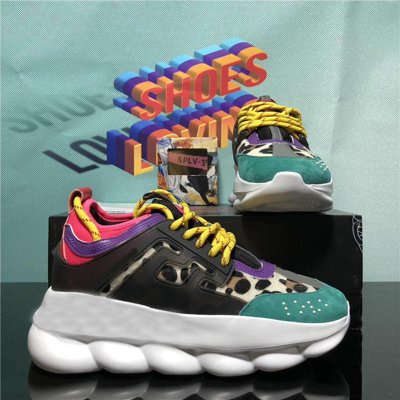 

Top Quality Men Womens Versace Chain Reaction Training Casual Shoes Mens Women Fashion Designer Classic Soft Leather utdoor Breathable Trainers Sneakers, Customize