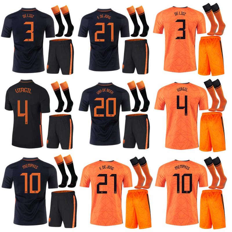 

Men's Casual Shirts Nederlands Elftal KIDS 2021 Children SOCCER DUTCH NATIONAL TEAM UNIFORMS VOETBAL TENUE Adult, White;black