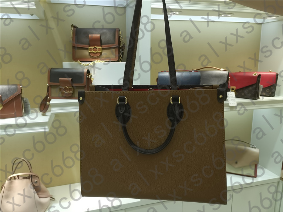 

2021Luxury designer 3A fashion high-quality brown shopping bag hot-selling classic brand leather large-capacity handbag 3219