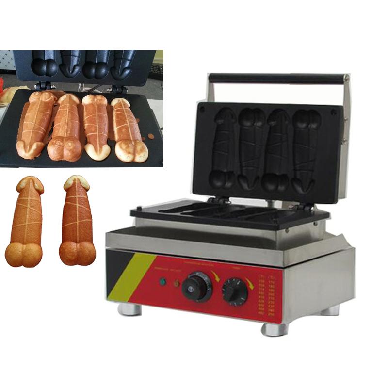 Bread Makers Penis Shape Waffle Maker Machine 4PCS Electric Dog Baker-image-707036621