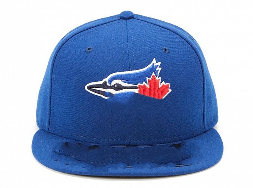 

Blue Jays Baseball Fitted Caps Adult Flat Peak Hip Hop Top Cap Men Women Full Closed Gorra, Blue;gray