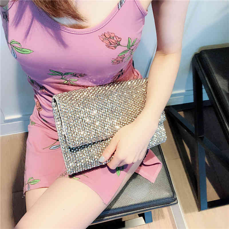 

Evening Bags handmade Sequin handbag temperament versatile zipper cheongsam dinner party nightclub armpit mobile phone, 1# shoe box