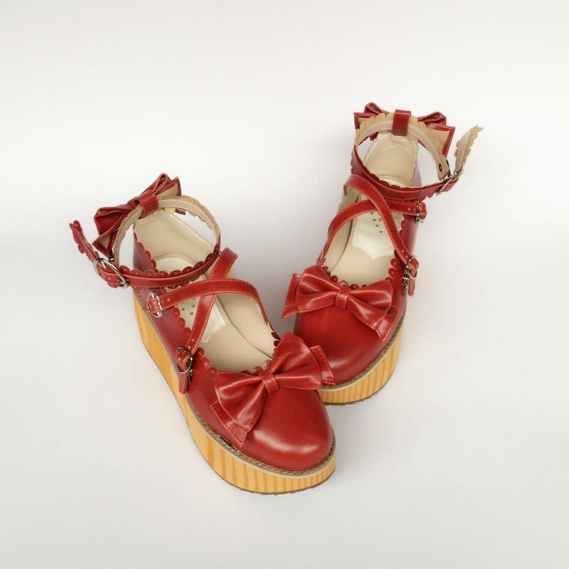 

Princess Sweet Lolita Shoes Summer Small Code Wood Grain Bottom Lace Round Head Sandals Fashion Women An7524, Black