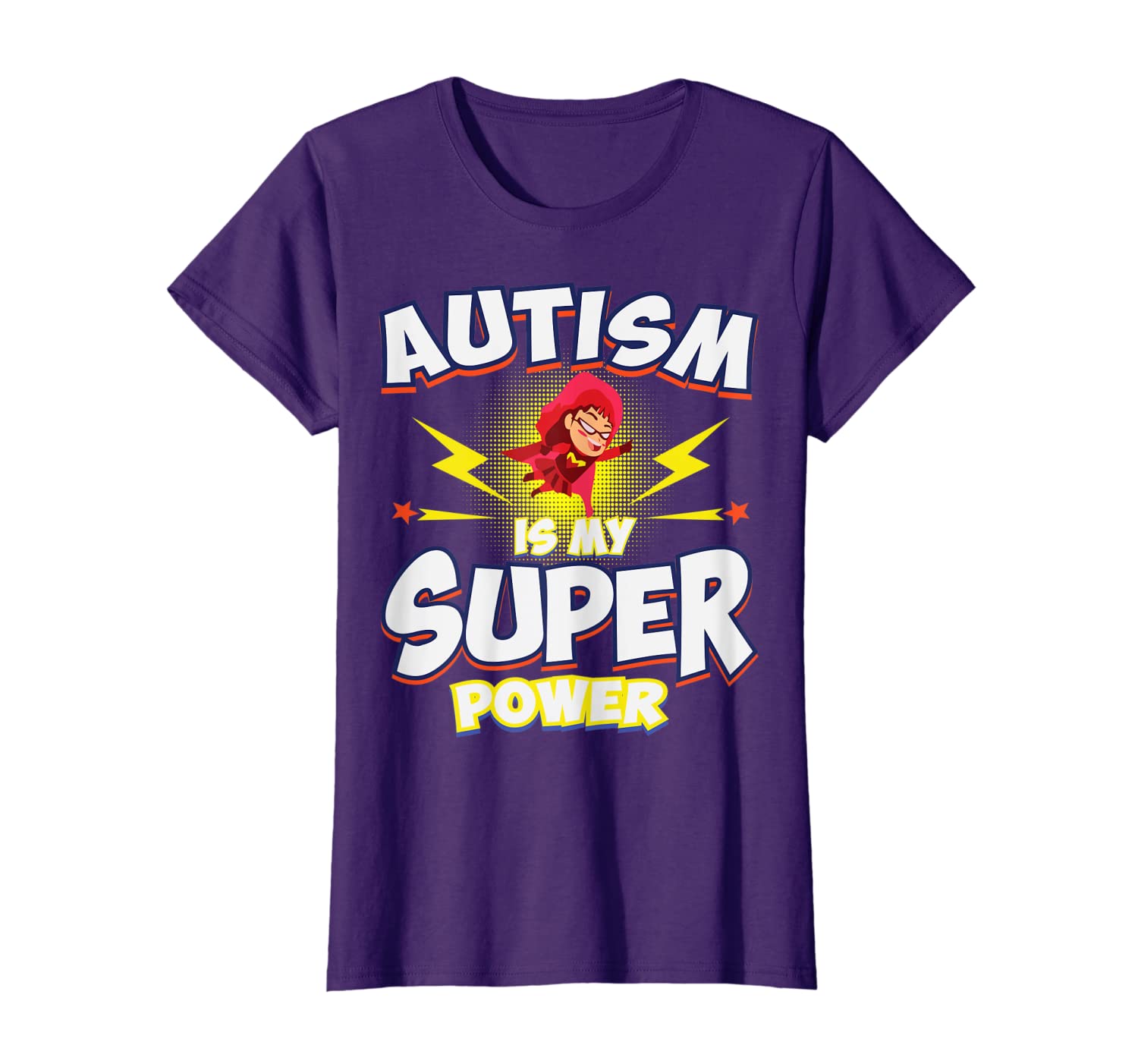 

Autism Is My Superpower Awareness Day Support T-Shirt Gift, White;black