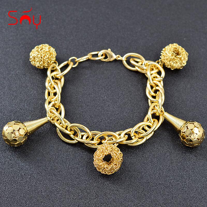 

Charm Bracelets Sunny Jewelry Big Bracelet For Women Hand Chain Link Dubai Fashion Party Wedding Gift Findings