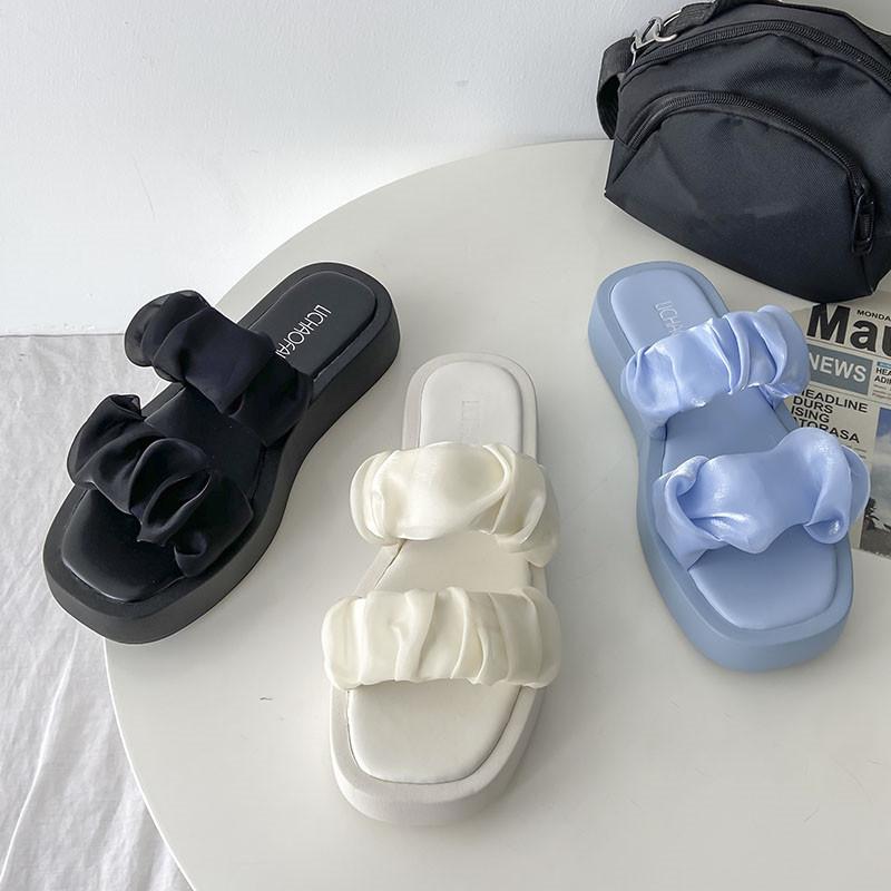 

Slippers House Platform Summer Women's Shoes Shale Female Beach Luxury Slides Pantofle Sabot Designer 2021 Flat Rome Rubber Fash