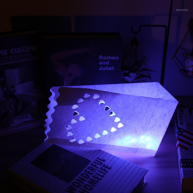 

Gift Wrap 10pcs Luminous Paper Lantern Holiday Decor Heart-Shaped Tea Light Holder Cage Candle Bag Wedding Party Home Supplies