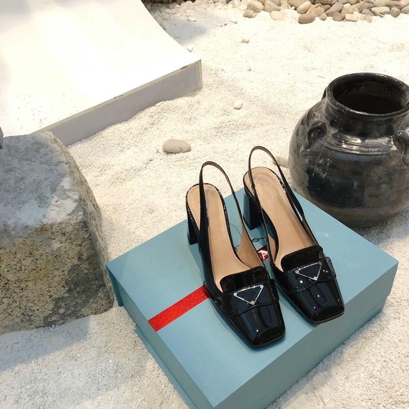 

Sandals Woman Square Toe High Heel Metal Buckle Luxury Designer Zapatos De Mujer Solid Color 2021 Fashion Ladies Pumps, Black