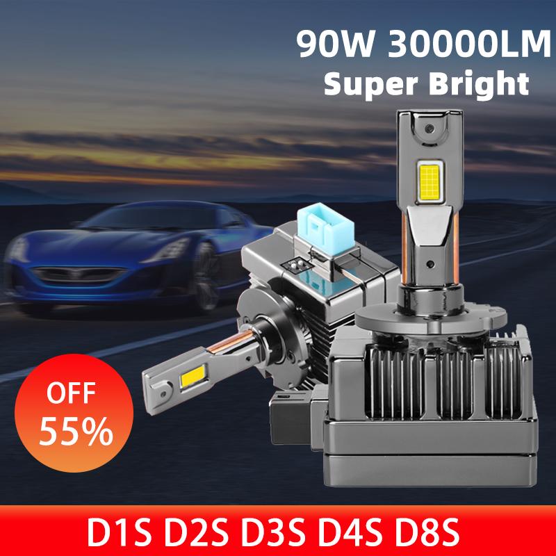 

Car Headlights D1S D2S LED Headlight 30000LM 90W D1R D2R D3S D3R D4R D4S D8S D8R CSP 6000K Auto Bulbs