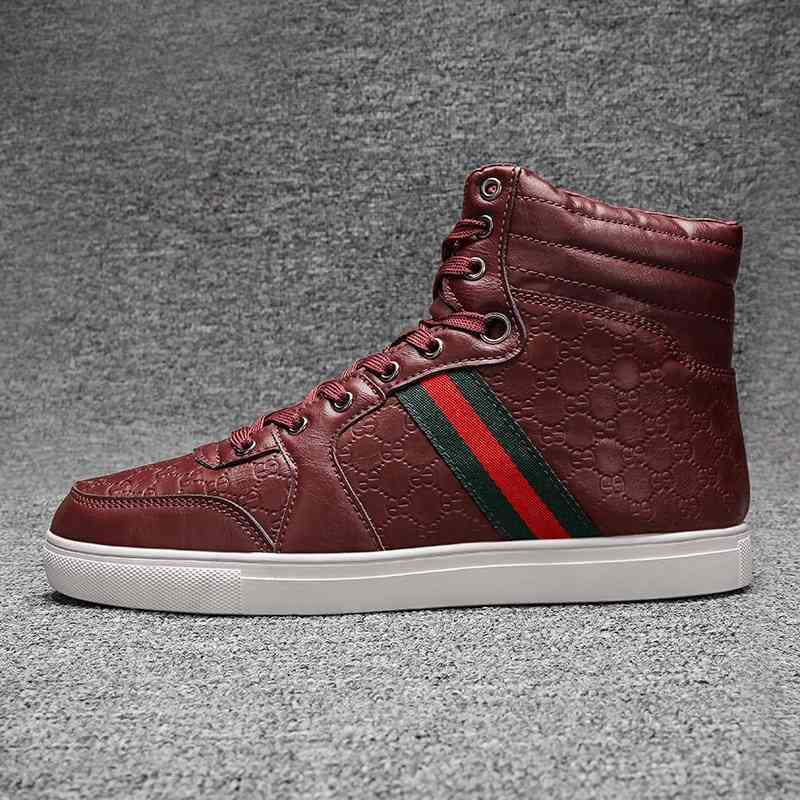 

Stylish Shoes For Men s Goth Boots Winter High Top Sneakers Fashion 's Streetwear Black Hightop With A Male casual, Red