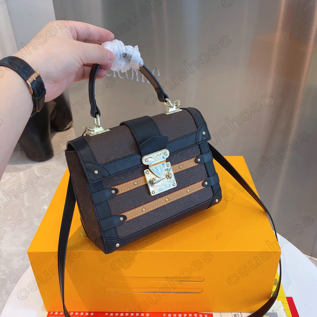 

TRIANON PM Handbag M45908 Bag Women Monograms Trunks S-lock Handle Shoulder CrossBody Calf Leather Designer Shopping FW21 SHOW Trunk Bags, No bag