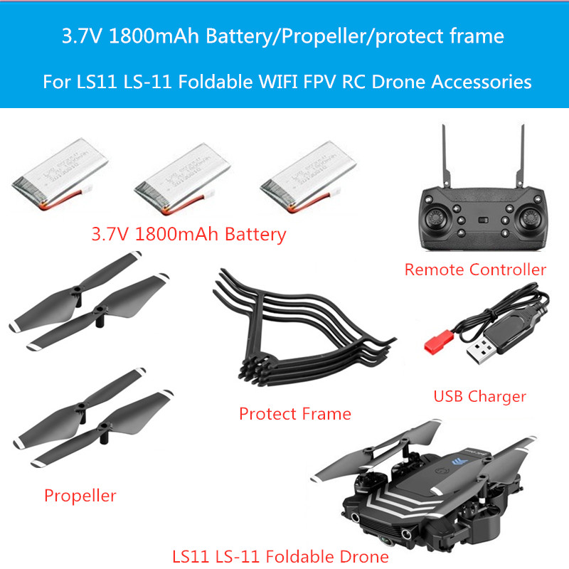 

2pcs or 3pcs 3.7V 1800mAh Battery Propeller usb charger remote controller other parts for LS11 LS-11 Accessories LS11 Battery