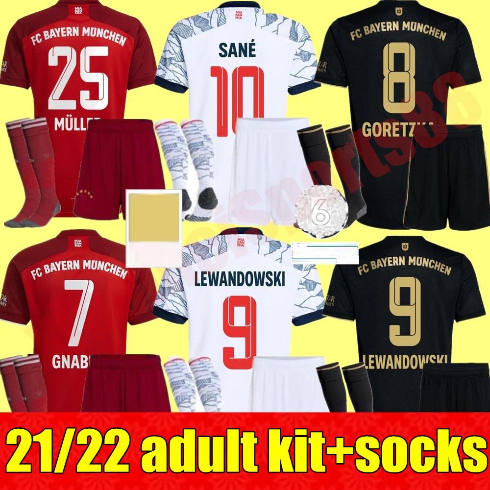 

2021 2022 adult kits RIBERY HUMMELS Soccer jerseys Men kit 21 22 VIDAL LEWANDOWSKI MULLER SANE home away 3rd Football uniform, Away+league patch